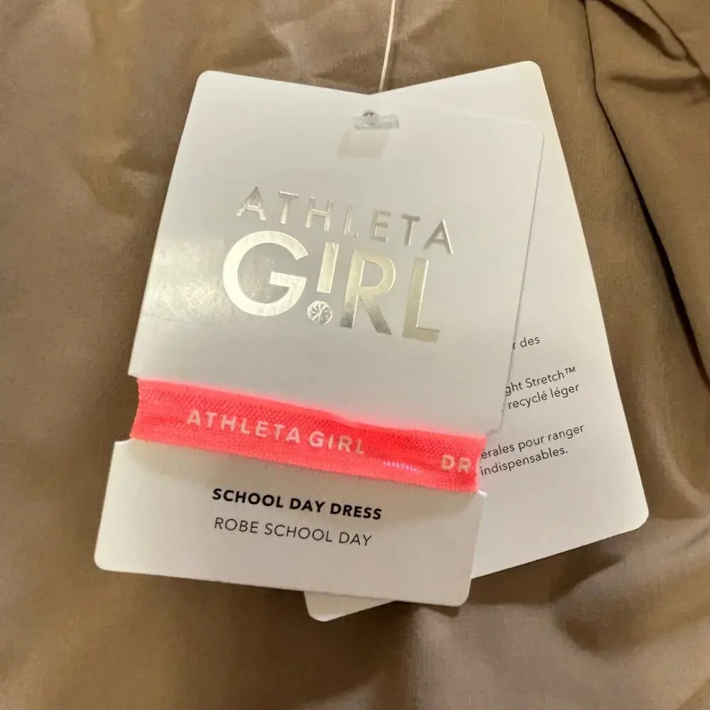 Athleta Girl School Day Dress Uniform Tan Khaki Beige Size XL 14 NWT